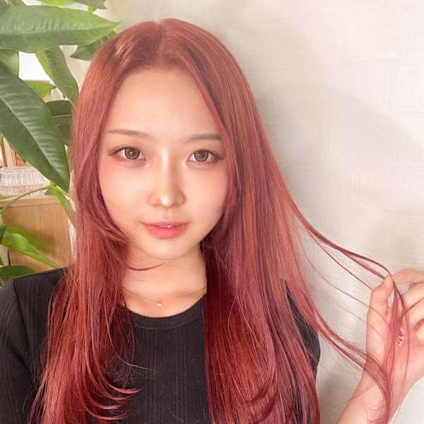 縮毛＋ブリーチのロングレイヤー【飯田淳平】