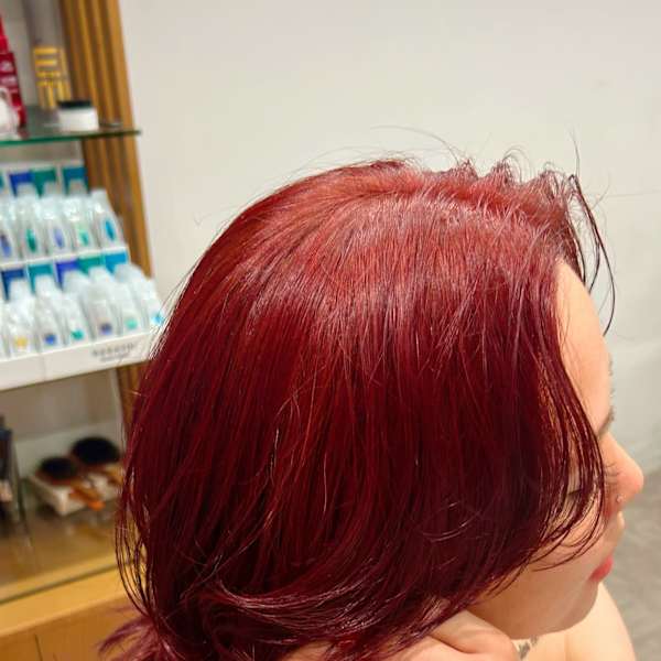 ブリーチなしダブルカラー/海外風レッドヘアー
