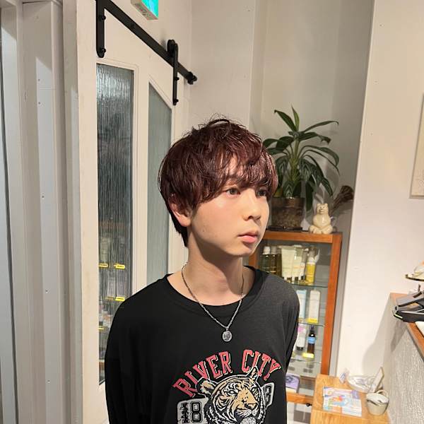 メンズカラー/メンズマッシュ/赤髪カラー