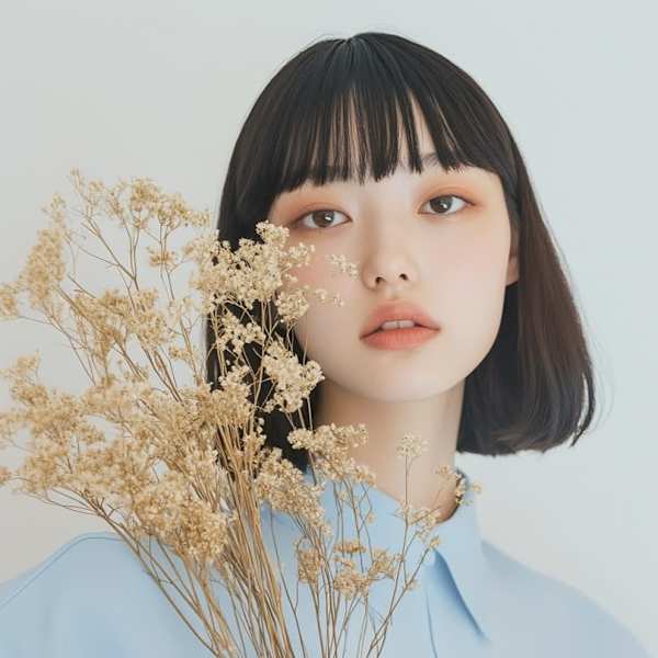 ワイドバング 黒髪ボブ 重めショートヘア 20代 30代|miroa vita 平尾