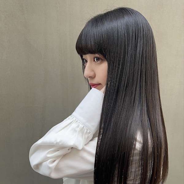 髪質改善ぱっつん前髪グレージュカラー*Zina