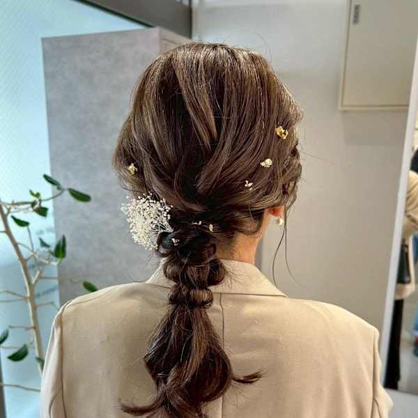 【hinari】編みおろし/金箔ヘア/ニュアンス/ヘアセット