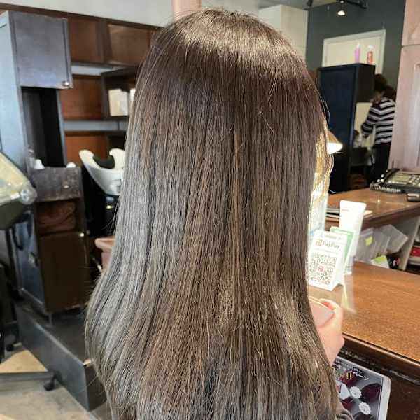 ロング/艶カラー/オリーブグレージュ