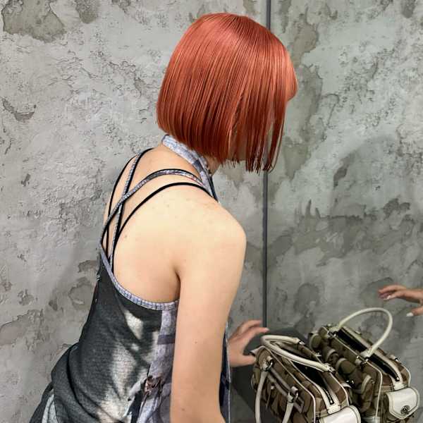 オレンジカラー/暖色カラー/韓国カラー/ハイトーンカラー