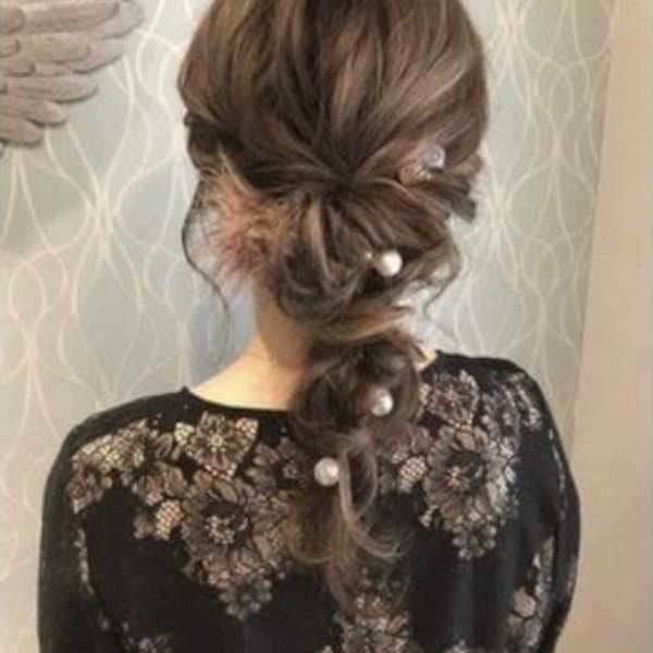 #ハイライト　#パーティヘアアレンジ　#編みおろし|Chocolat Abeno