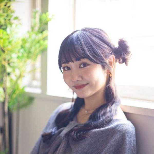 お団子サイドハーフアップ