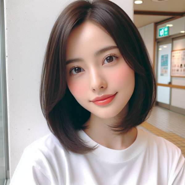 ゆるふわボブ美髪ミディアムウルフレイヤー 小顔似合わせカット|hairs BERRY 大橋店