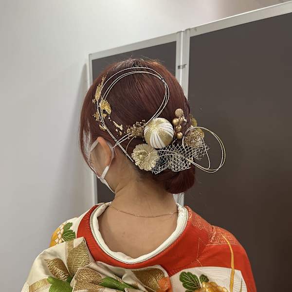 成人式金箔ヘアアレンジ