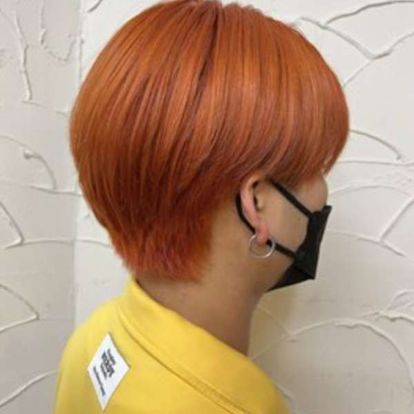 オレンジカラー|ハイトーンカラー|ナチュラルマッシュ【花巻】