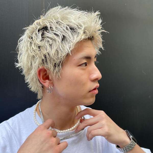 スパイキーショート/ホワイトカラー／メンズハイトーン