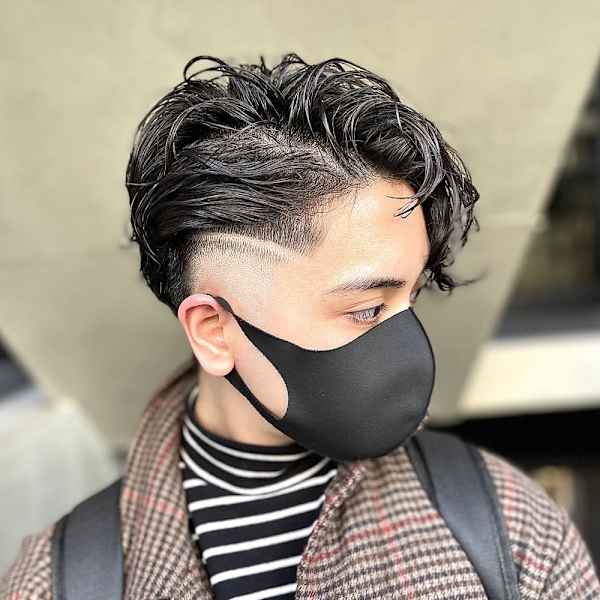 ラインフェード アップバングスパイラル