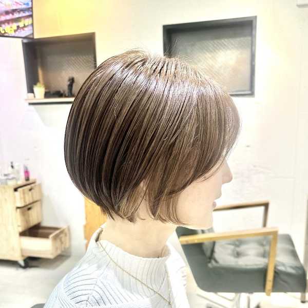 丸みショート/大人ショートボブ/長めショートボブ