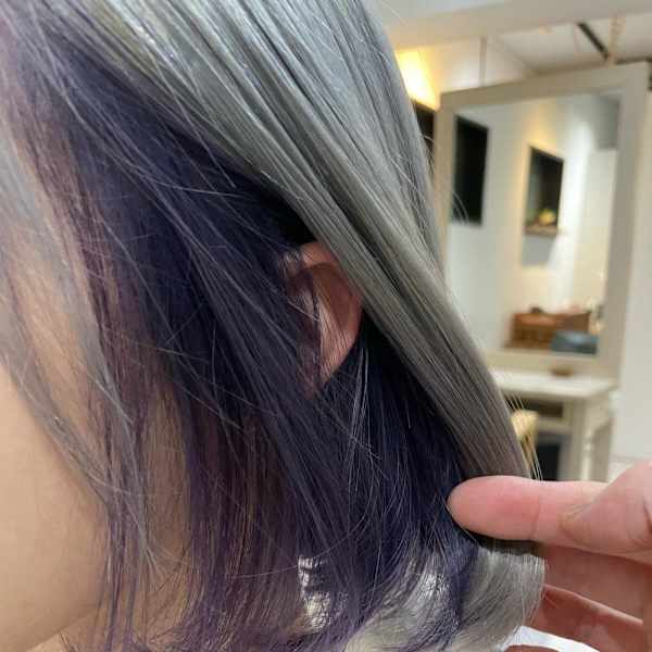 シルバー ラベンダー インナーカラー