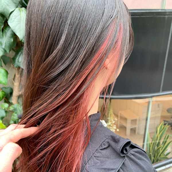 インナーカラー　グラデーションピンク