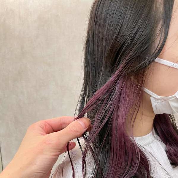 ピンクパープル/インナーカラー/イヤリングカラー