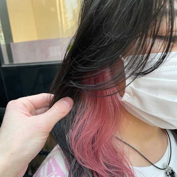 クリアピンク×インナーカラー/イヤリングカラー