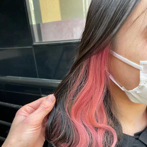 クリアピンク×ピンクインナーカラー