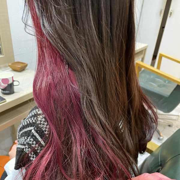 ボルドー×イヤリングカラー　ピンクパープル