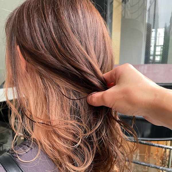 ピンクベージュ×インナーカラー