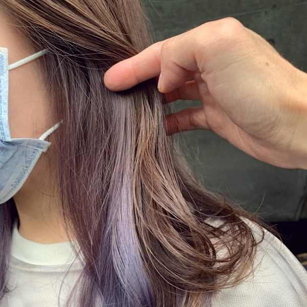 ラベンダー　イヤリングカラー