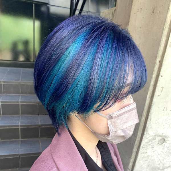 ネイビー×アクアブルーブルー / インナーカラー