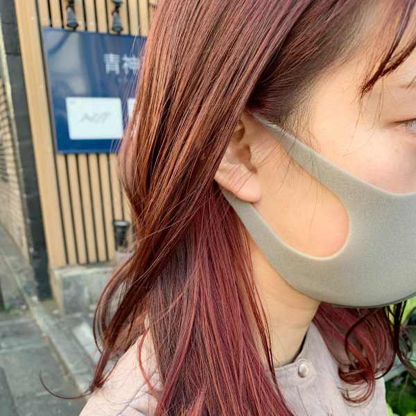 ピンクベージュ　インナーカラー☆