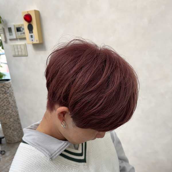 マッシュ×ピンクベージュ