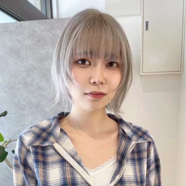 [rizu]ホワイトシルバー/ボブルフ/ハイトーンボブ