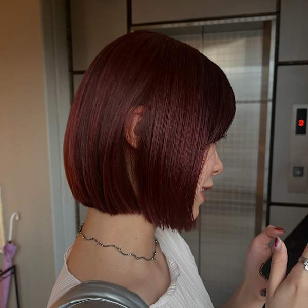 ボブ ボルドーカラー