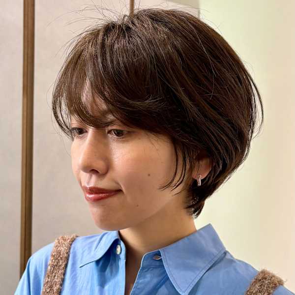 前下がりショート・ボブ/絶壁解消/前髪あり/40代/30代/