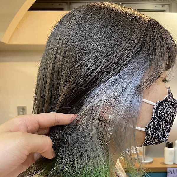 ダブルカラー/ベージュ/ケアブリーチカラー/インナーカラー