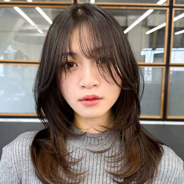 20代30代◎韓国風ふんわりレイヤーグレージュカラー