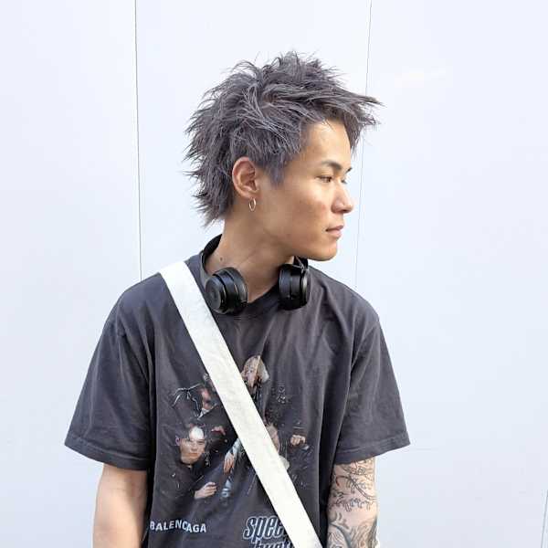 スパイキーショート/シルバーヘア/オシャレボウズ