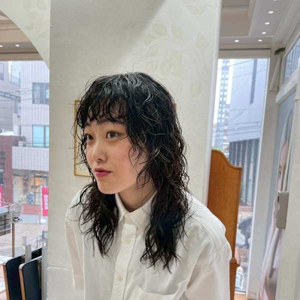 【セミロング　パーマ】