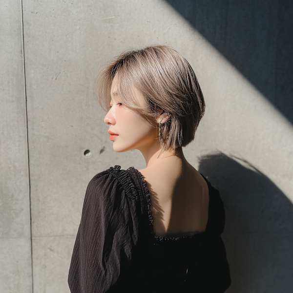 シアーグレージュの抜け感ミニボブ |shell立川【白髪ぼかし/ハイライト/髪質改善/縮毛矯正/ショート】