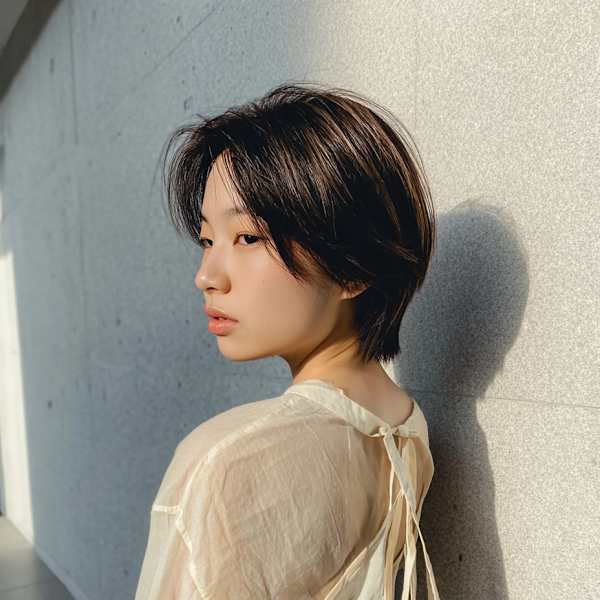 ハンサムさ漂うタイトな大人ショート|shell立川【白髪ぼかし/ハイライト/髪質改善/縮毛矯正/ショート】