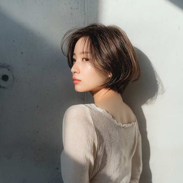 素髪感が映える柔らかナチュラルボブ|shell吉祥寺【白髪ぼかし/ハイライト/髪質改善/縮毛矯正/ショート】