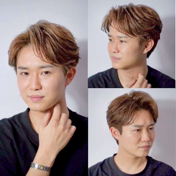 ナチュラルかきあげスタイル|ヒロ銀座バーバーショップ難波店