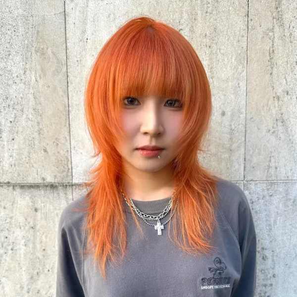 【HIROHUMI】韓国風ハッシュカット×ハイトーンオレンジ