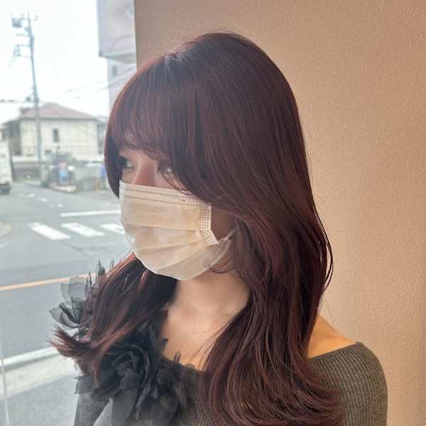 韓国風巻き/レイヤーカット/ピンク系カラー