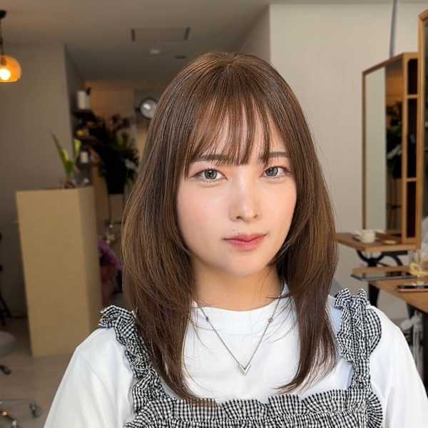 縮毛矯正★韓国ヘアハッシュカットレイヤーカット前髪顔周り