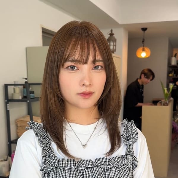 縮毛矯正★韓国ヘアハッシュカットレイヤーカット前髪顔周り