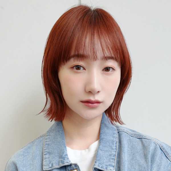 くびれショートボブ/切りっぱなし/ミニボブ/オレンジレッド暖|aivee 吉祥寺