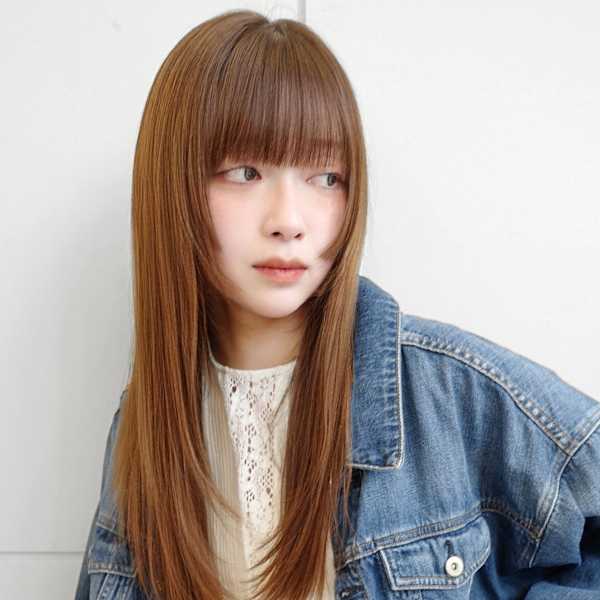 ロング/ストレート/顔周りレイヤー/髪質改善/ナチュラルブラ|aivee 吉祥寺