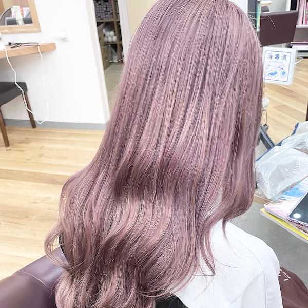 《ハイトーンカラー》ミルクティーピンク|美容室KISEI 北仙台店