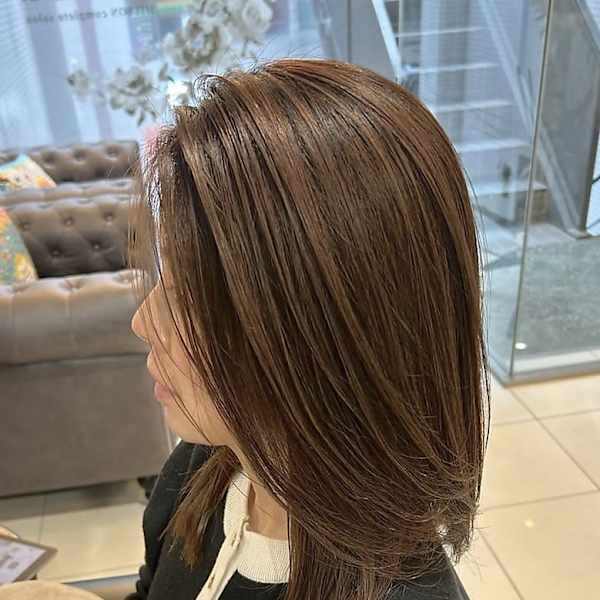 髪質改善 酸性ストレート×ミディアムレイヤー