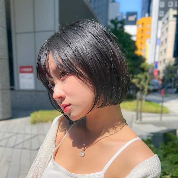 色っぽ＆韓国風ボブ/小顔ヘア/ミニボブ/暗髪