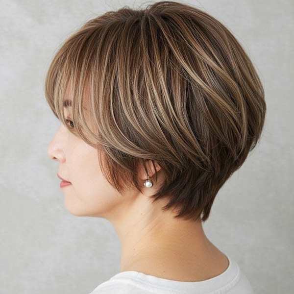 #ミセスくびれショート #白髪ぼかし