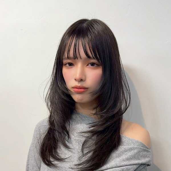 ★韓国ヘアハッシュカット/ハイレイヤーカット前髪顔周り