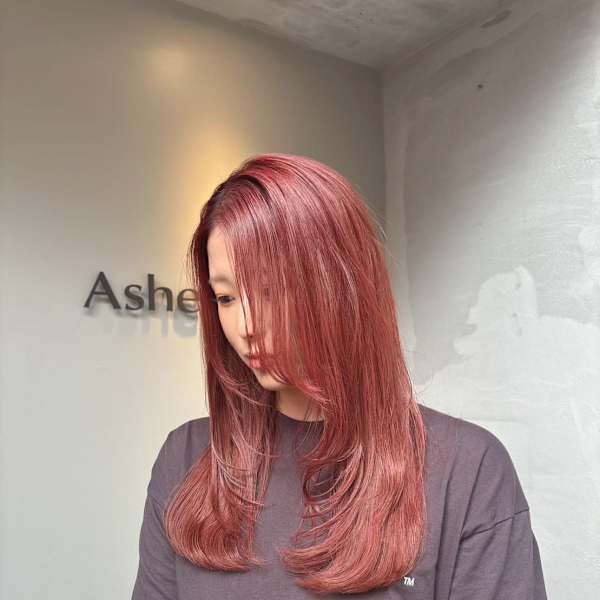 ピンク×レイヤーカット|Asheoleng